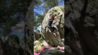 Video thumbnail of Le Petit Suisse, 7b+. Fontainebleau