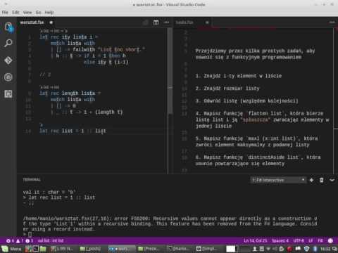 Warsztat Wprowadzenie do F# - Grupa .NET MIMUW