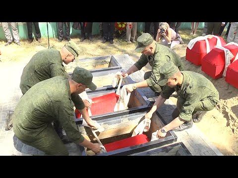 Останки 12 красноармейцев перезахоронили в Речицком районе видео