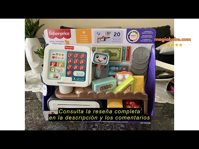 Vídeo relacionado con Fisher-Price Laugh & Learn Juguete de aprendizaje para niñas y niños pequeños Caja registradora para contar y comprar, tienda de juguete con 20 piezas, versión multilingüe, a partir de 2 años, JGX00