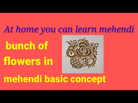 Bunch of flower in basic mehendi concept