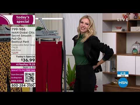 IMAN Global Chic Secret Smooth PullOn Bootcut Pant