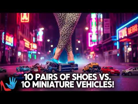 10 Pairs of Shoes vs. 10 HO Scale Model Vehicles – Ultimate Crush Test! 🚗💥 #fun #experiment