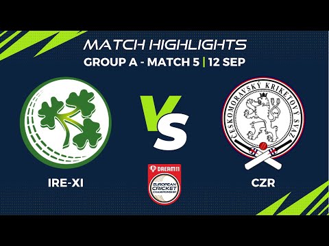 Group A, Match 5 - IRE-XI vs CZR Highlights  Dream11 European Cricket Championship, 2022 | ECC22.005
