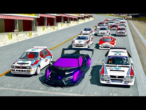 Lamborghini Veneno GTR vs Lancia Rally Cars at Monza GP