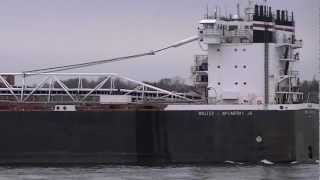 preview picture of video 'Walter J. McCarthy, Jr. Great Lakes Freighter on St. Mary's River April 2012'