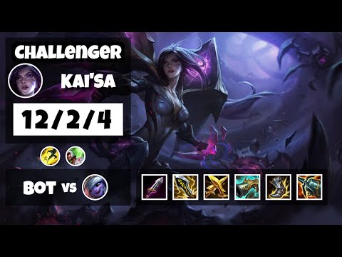 Kai'Sa 11.8 Gameplay Challenger Replay Bot Lane - S11 (12/2/4) - NA