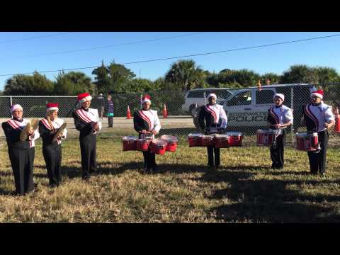 NSBHS Barracuda Band Drumline warming up with "10 On A Hand"