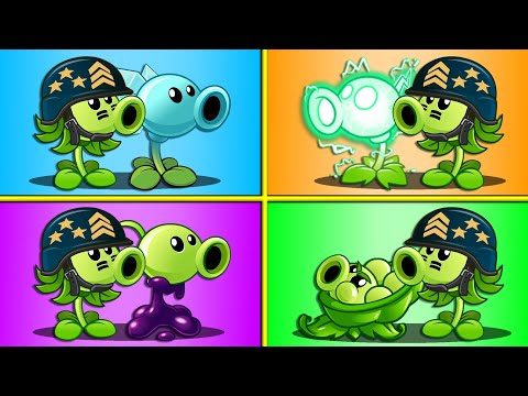 4 Best Pair PEA + Mega Gatling Peashooter Plants Battle - Who Will Win? - PvZ 2 Teams Plant