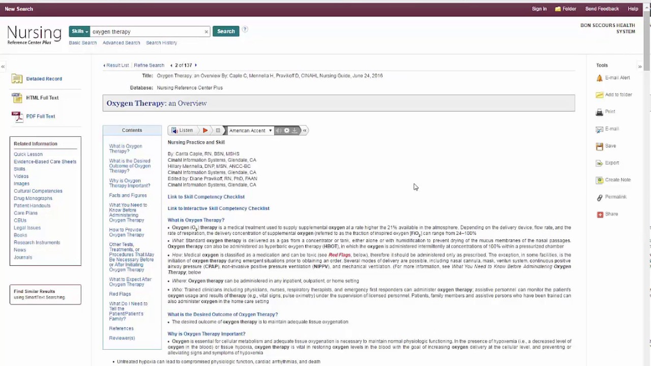 Accessing Nursing Reference Center Plus