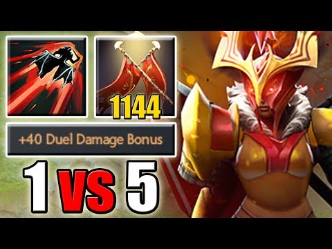 [+1144] Impossible Legion Commander 1 vs 5 Build in Ability Draft [Blink + Duel + Repel] Dota 2