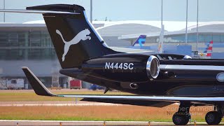 Jay-Z Gulfstream V Puma Jet Takeoff from The Bahamas | N444SC Private Jet