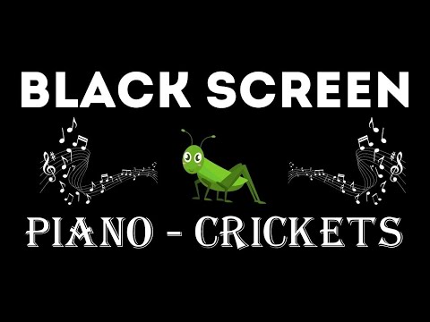 Relaxing Music and Night Nature Sounds with Crickets- BLACK SCREEN