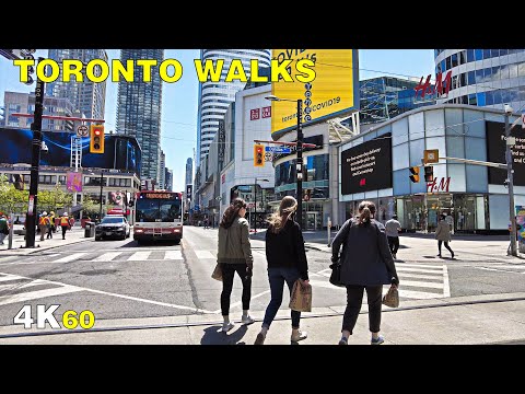 A Lively Yonge Street on a Sunny Afternoon in Toronto (May 13, 2021)