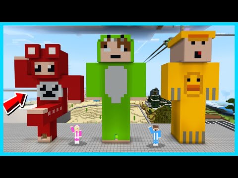 MIPAN & ZUZUZU BUAT HADIAH PATUNG PALING BESAR UNTUK JONJON BONNI NYAMNYAM DI MINECRAFT SURVIVAL!
