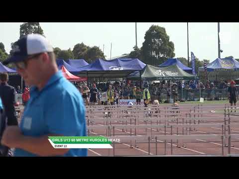 Girls U13 80m Hurdles Heat 3 - 2019 State Track and Field Championships // LAVicTV