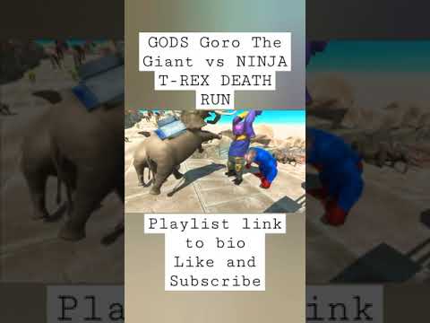 GODS Goro The Giant vs NINJA T-REX DEATH RUN - 🦖 Animal Revolt Battle Simulator 🦕 #arbs #shorts