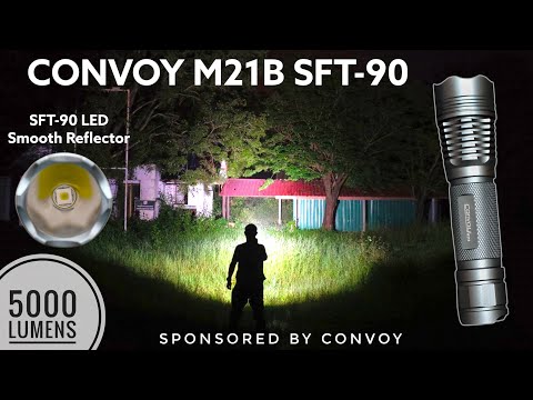 Convoy M21B SFT-90 20V Buck Driver Smooth Reflector vs M21B SFT-42R vs M21B SFT70 5000K 