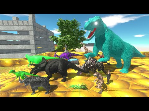 Escape from GIANT MUTANT BRACHIOSAURUS-REX - Animal Revolt Battle Simulator
