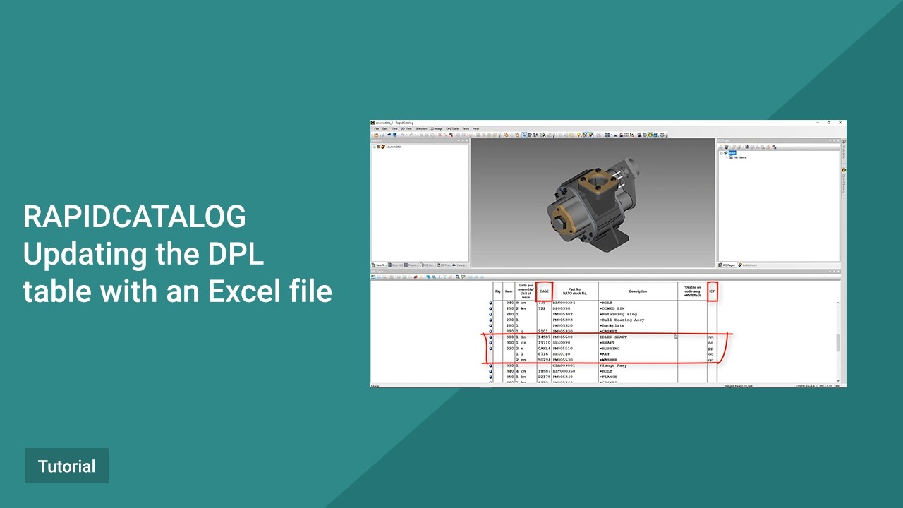 RapidCatalog Tutorial. Updating the DPL table with an Excel file
