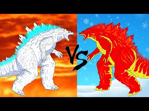 EVOLUTION of Godzilla FIRE vs Godzilla ICE | ANIMATION SKILL | Godzilla Animation Cartoon