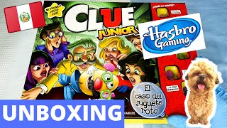 CLUE JUNIOR 😱🎲🧸 🚨El CASO del JUGUETE ROTO🚨 [CLUEDO] 🎉JUEGO de MESA🎊 Unboxing ESPAÑOL🎮 HASBRO❤️PERÚ