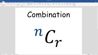 How to write Combination nCr in Microsoft Word