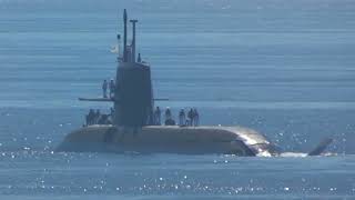 高知新港【潜水艦こくりゅう】9月1日出航‼ 出港 用具収め 充電 浮力調整#潜水艦 #こくりゅう #そうりゅう型 #高知新港