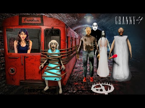 Playing as Mad Granny in Granny 4 Mortuary Madness