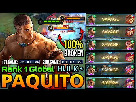 6x SAVAGE Machine!! Overpowered Paquito 100% Broken Hero!! - Top 1 Global Paquito by ʜᴜʟᴋ ˞ - MLBB
