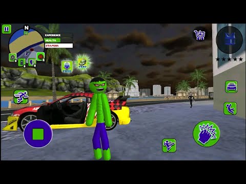 Incredible Green Monster New Game Stickman Rope Hero