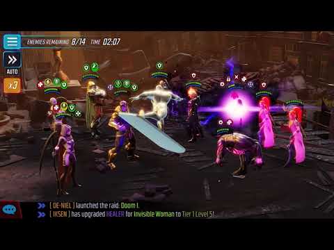 Marvel Strike Force Doom Raid Mystic boss one shot whit Deathpool