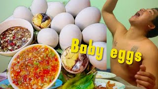 Eating baby Eggs with my wife