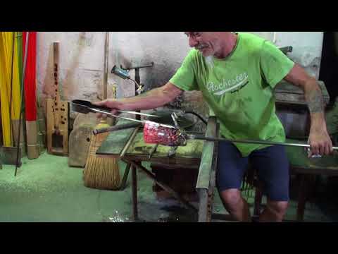 How Murano Glass Millefiori Vase Is Hand-Made In A Glass Factory In Murano, Italy