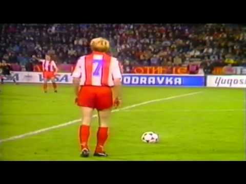 Robert Prosinecki freekick goal vs Glasgow Rangers - European Cup 1991