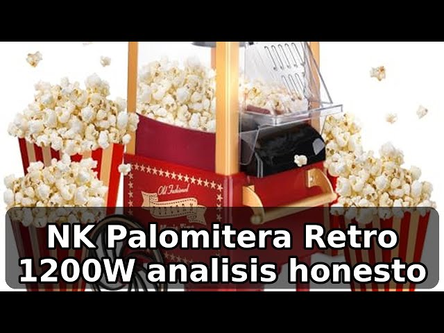 Vídeo relacionado con NK Palomitero Retro, Máquina de Palomitas de Maíz Eléctrica 1200W, Botón fácil de utilizar, Preparación listas en 2 minutos, Aire Caliente, Tamaño 0,3L, Portable, Ideal para Casa