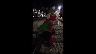 Parker Jax Ward waiting for the Polar Express volunteering as an Elf in Peninsula, Ohio 11/22/13