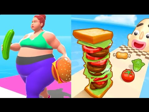 ▶️ Sandwich Runner 3D 🆚 Fat 2 Fit 3D - Max Levels Gameplay Android,iOS - New Mega Update