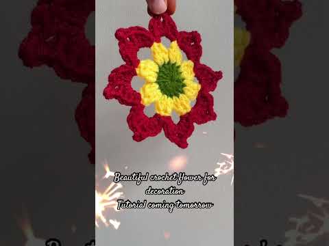 Beautiful crochet flower for decoration 🌸✨ #crochet #handmade