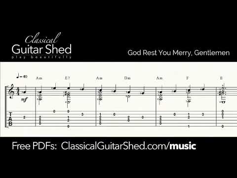 [Free Guitar Sheet Music] God Rest You Merry, Gentlemen