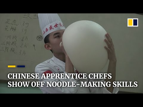 Chinese apprentice chefs show off noodle skills