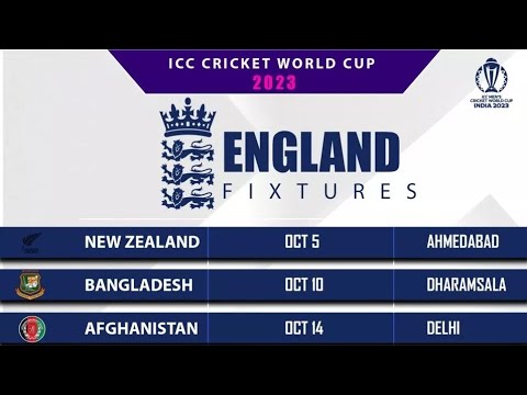 Icc Men's Cricket World Cup 2023 England Cricket Team Fixtures. England World cup Schedule. #Shorts