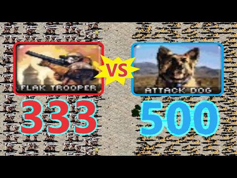 Flak Troopers vs Dogs - Same Cost - Red Alert 2