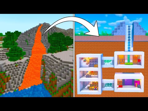 Minecraft Tutorial: How To Make A Volcano Hidden Base "Hidden Lava Base"