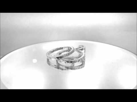 14K WHITE GOLD ROUND DIAMOND ENGAGEMENT RING AND BAND ART DECO DESIGN 1.35CTW - KNR INC - 299