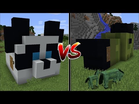 Insane Minecraft Battle: Panda House Vs. Zombie Horse House