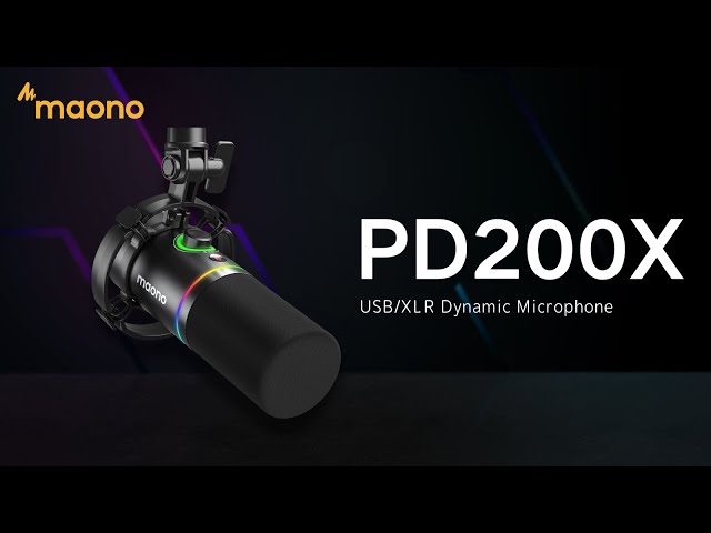Micrófono Maono PD200x XLR dinámico con control de volumen y RGB video