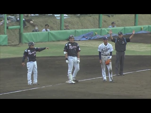 【ファーム】フェンス直撃‼ マリーンズ・安田が3点タイムリー3ベース‼ 2019/4/21 L-M(ファーム)