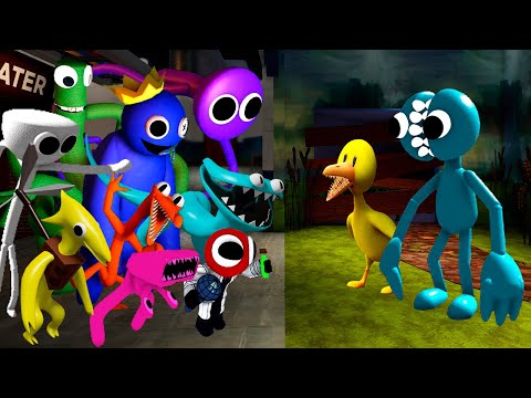 YELLOW & TEAL together Vs 3D Rainbow Friends but Chapter 2 | Friday Night Funkin Mod Roblox