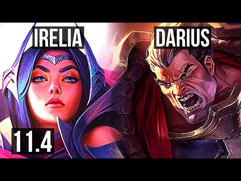 IRELIA vs DARIUS (TOP) | 1200+ games, 6 solo kills, 1.0M mastery, Godlike | NA Diamond | v11.4